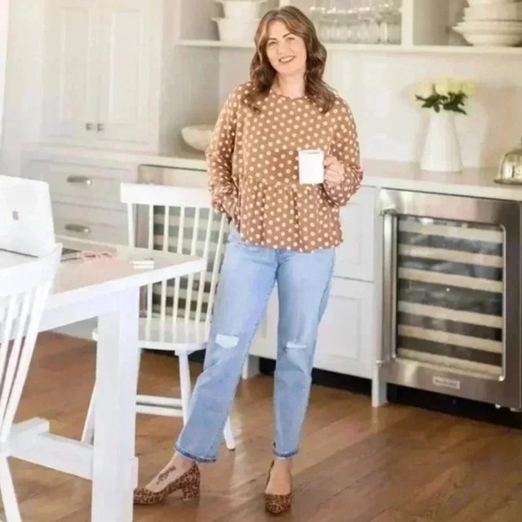 Peplum Polka Dot Sweatshirt | Joe Fresh X Jillian Harris - Picture 2 of 5